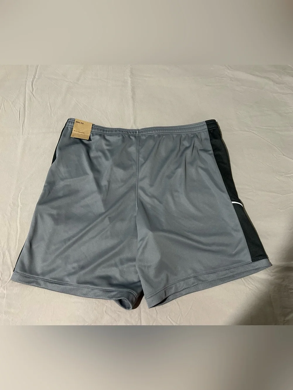 Nike Men's Gray Athletic Shorts with Black Side Panels